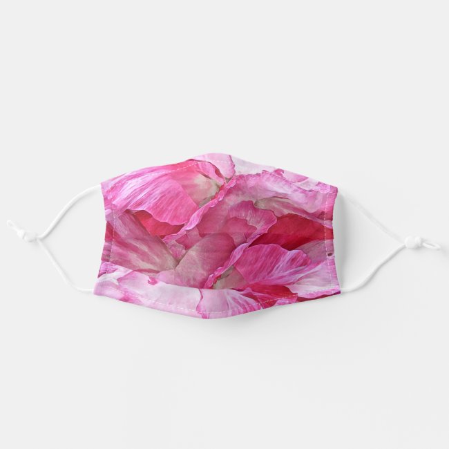 Pink Poppy Petals Floral Cloth Face Mask