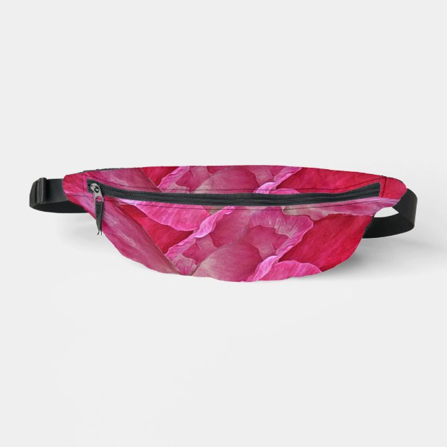 Pink Poppy Petals Floral Fanny Pack