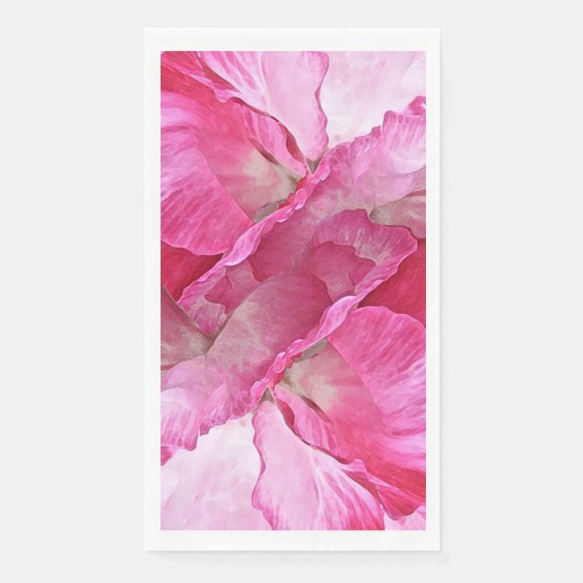 Pink Poppy Petals Floral Paper Guest Towel