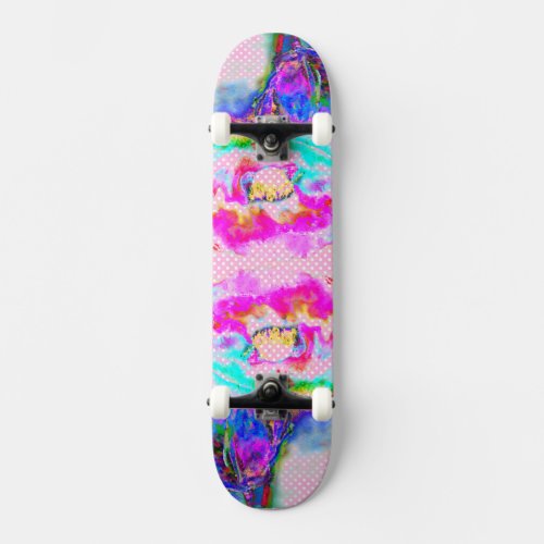 Pink Poppy pink and white polkadots Skateboard Deck