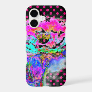 Pink poppy pink/black polka-dots iPhone 17 case