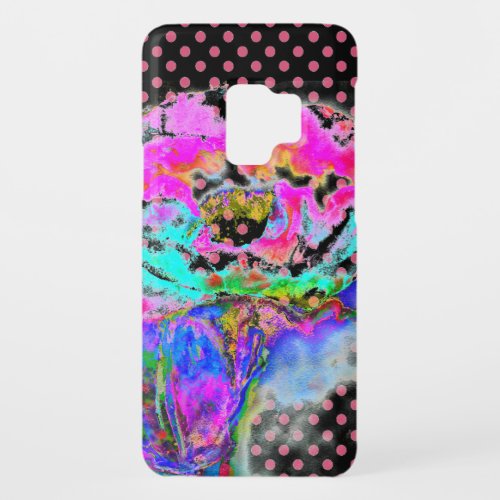 Pink Poppy pinkwhite polka_dots Case_Mate Samsung Galaxy S9 Case