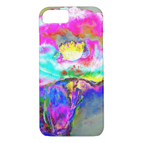 Pink  Poppy watercolor floral painting iPhone 87 Case