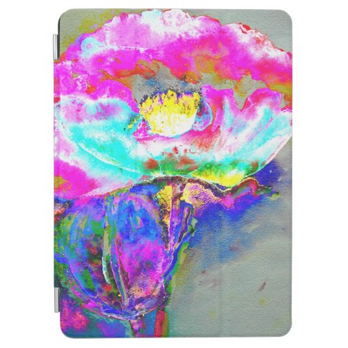 Pink Poppy watercolor floral painting iPad Air Cover