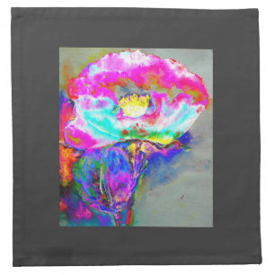 Pink Poppy, watercolor floral painting Napkin