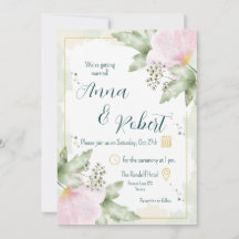 Pink Poppy Watercolour Florals Wedding