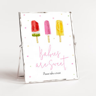 Pink Popsicle Baby Shower Babies are Sweet Poster