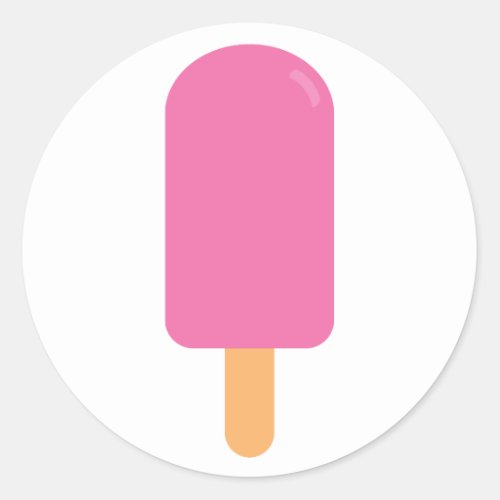 Pink Popsicle Classic Round Sticker