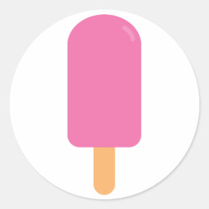 Pink Popsicle Classic Round Sticker