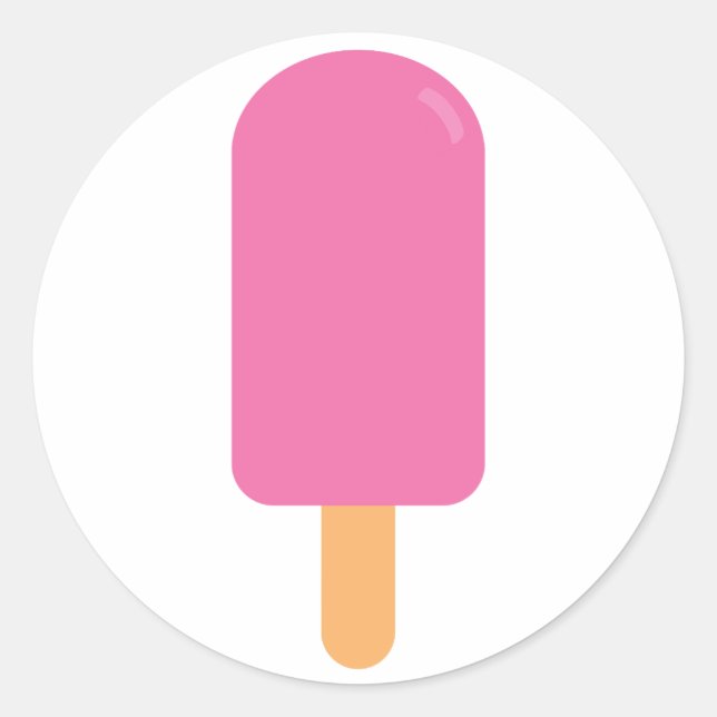 Pink Popsicle Classic Round Sticker (Front)