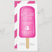 Pink Popsicle Invitation (Front/Back)