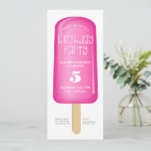 Pink Popsicle Invitation (Standing Front)