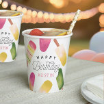 Pink Popsicle Personalized Kids Birthday Party Paper Cups<br><div class="desc">Designed to match our watercolor popsicle kids' birthday party invitations,  these cute personalized paper cups feature a border of watercolor popsicles in green and pink. "Happy Birthday [name]" appears in the center in whimsical lettering.</div>