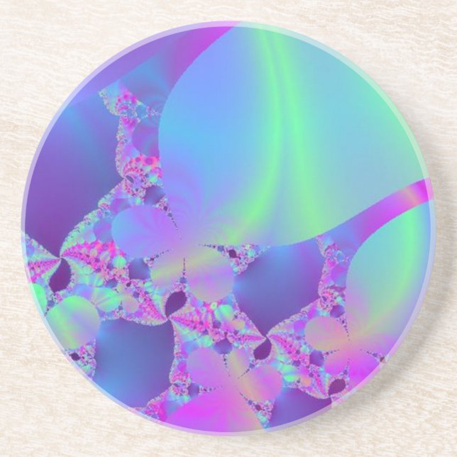 Pink Portal to Green Universe Drink Coaster (Front)