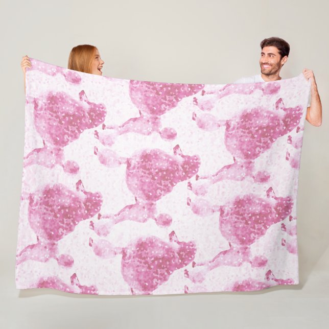 Pink Posh Poodle Baby Kids Fleece Blanket (In Situ)