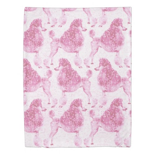 Pink Posh Poodle Duvet Cover