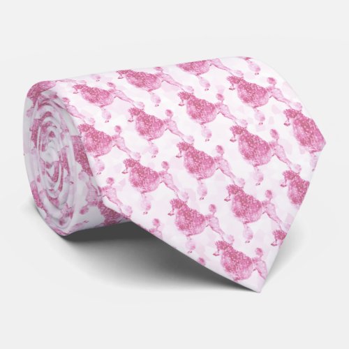 Pink Posh Poodle Neck Tie