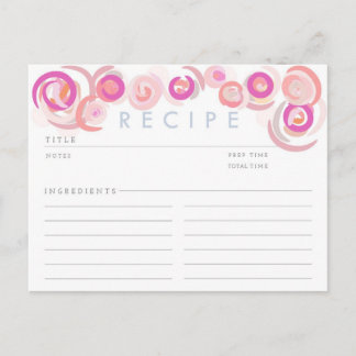 Pink Posies Recipe Card