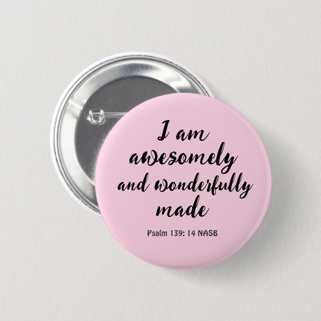 Pink Positive Biblical Affirmation Button (Front & Back)