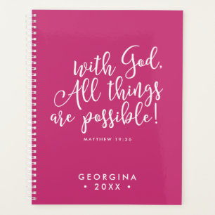 Pink Possible with God Script Bible Verse Planner