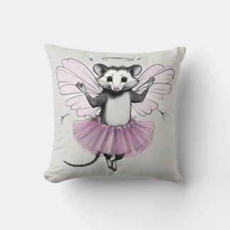Pink Possum Pillow - Fairy Godmother Art