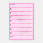 Pink Post-It Note Simple Weekly Planner