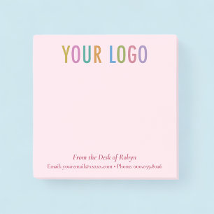 Pink Post-it® Notes Business Logo From the Desk Of