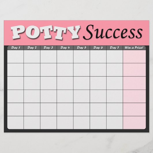 Pink Potty Training Success Charts (Front)