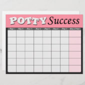 Pink Potty Training Success Charts (Front/Back)