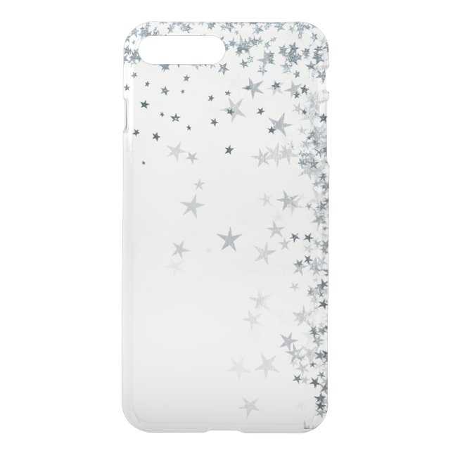 Pink Powder Ombre Silver Glitter Stars Uncommon iPhone Case (Back)