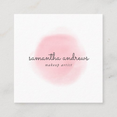 Pink Powder Puff Professional Makeup Artist Square Business Card