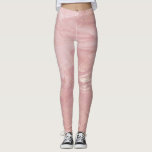 Pink Powder Rose Gold White Abstract Marble Molten Leggings<br><div class="desc">Contemporary elegant and glam legging</div>