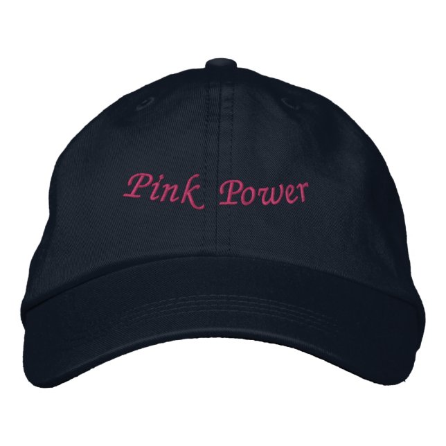 Pink Power Bold Blend of Feminine Energy-Hat Navy Embroidered Baseball Cap (Front)