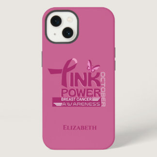 Pink Power-Breast Cancer Awareness Design iPhone 13 Case