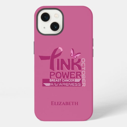 Pink Power_Breast Cancer Awareness Design iPhone 13 Case
