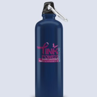 Pink Power-Breast Cancer Awareness Design Stainless Steel Water Bottle