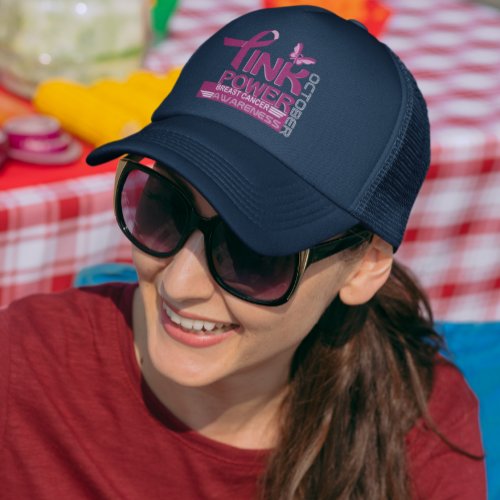 Pink Power_Breast Cancer Awareness Design Trucker Hat