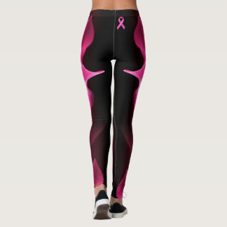 Breast cancer awareness legging ribbon stronger Stronger Black