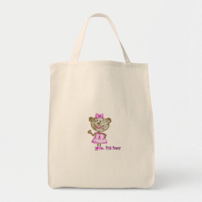 Pink Power Monkey Tote Bag (Front)