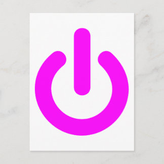 Pink Power On Switch Postcard