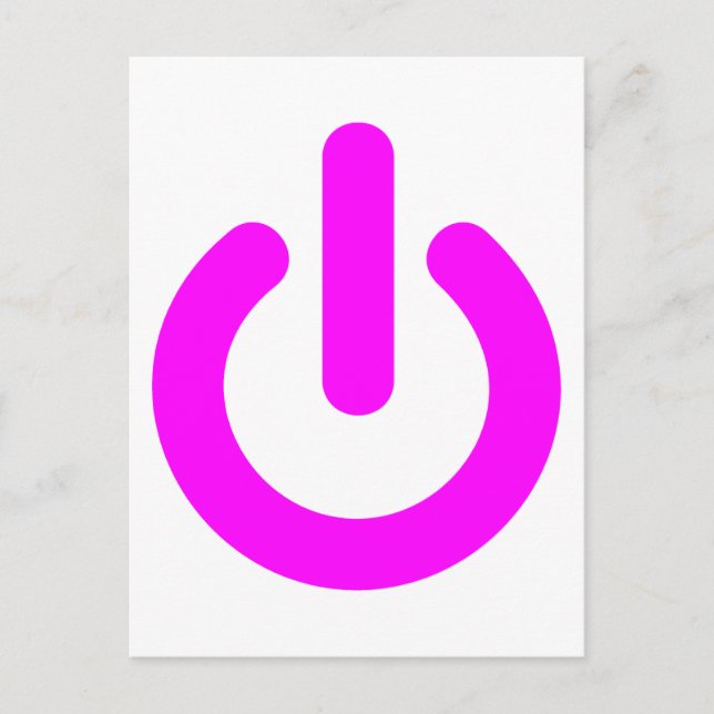 Pink Power On Switch Postcard (Front)
