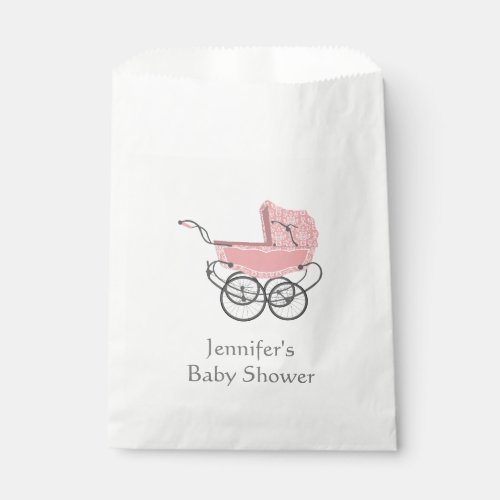 Pink Pram Baby Shower Favor Bag