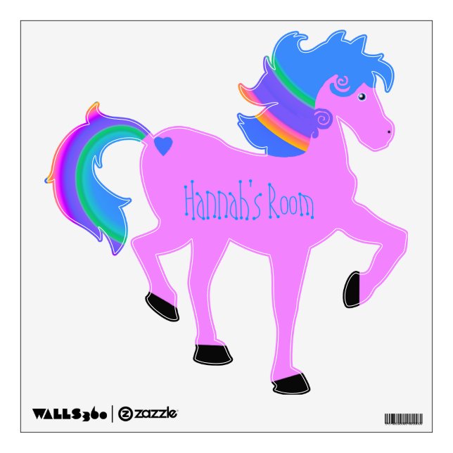 Pink Prancing Horse Wall Decal (Front)
