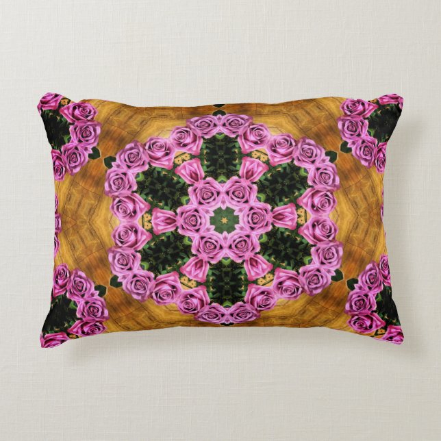 Pink Prancing Posies   Accent Pillow (Front)