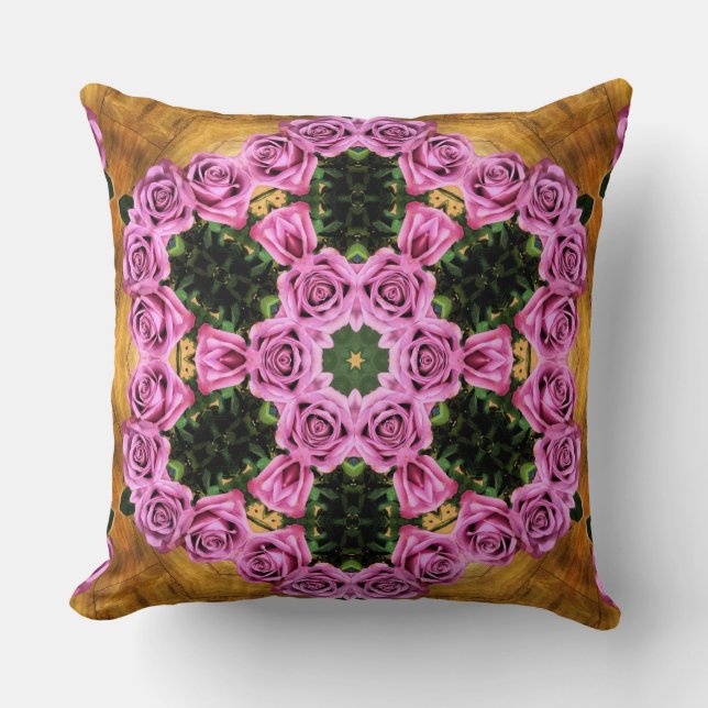 Pink Prancing Posies   Throw Pillow (Front)