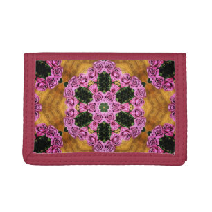 Pink Prancing Posies Trifold Wallet
