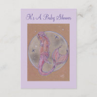 Pink pregnancy mermaid baby shower invitations