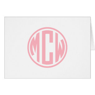Pink Preppy Circle Monogram  Font DIY BG