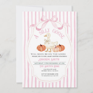 Pink Preppy FrameFall Silly Goose Baby Shower Invitation