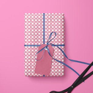 Pink Preppy Gingham Hearts- Wrapping Paper Roll
